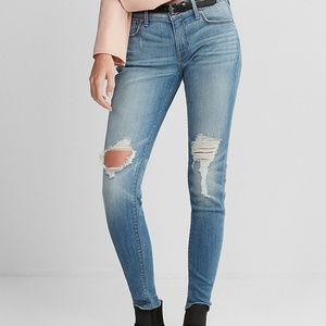 EXPRESS Jean Leggings Distressed Denim
